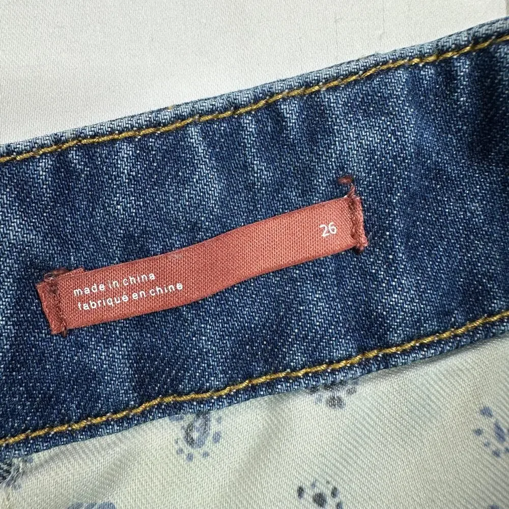 Anthropologie Pilcro Jeans Womens 26 Blue Pleated Baggy Wide Leg Relaxed Denim